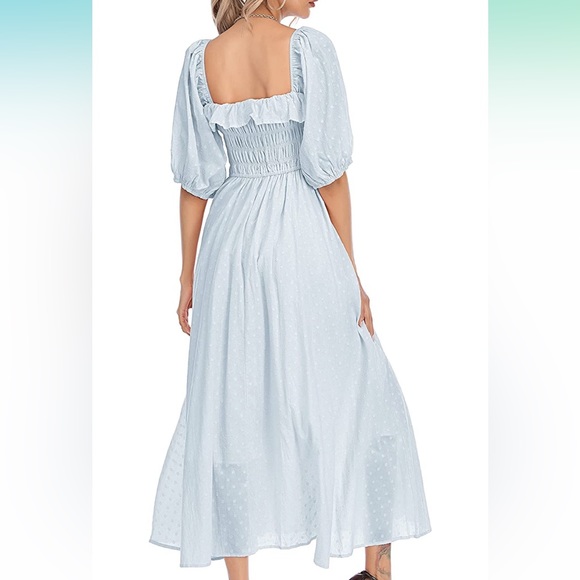 Light Blue Vintage Style Maxi Dress - Picture 2 of 9